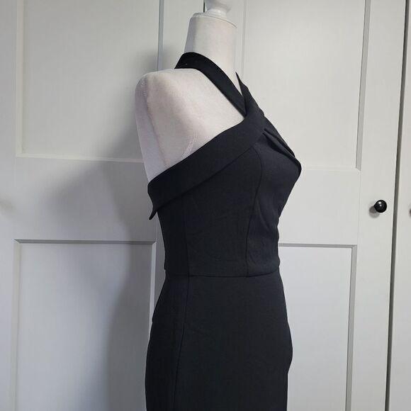 Adelyn Rae Halter asymmetrical sheath dress in black size xsmall - Picture 10 of 16